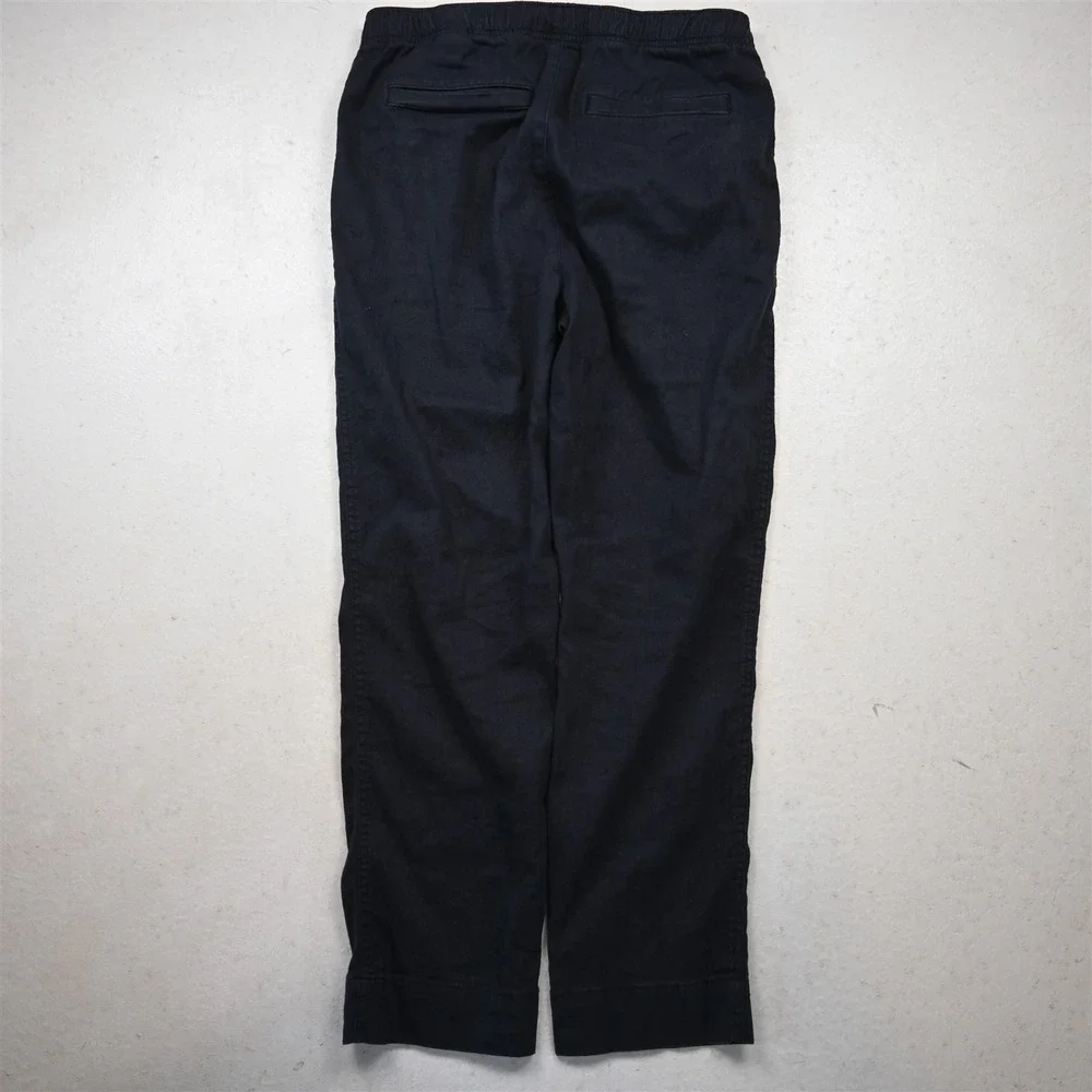 Banana Republic 32x30 Navy Blue Linen 418962 Traveler Tapered Drawstring Pants